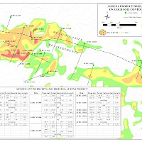 Aurena Gold Project Drilling Intercepts Map